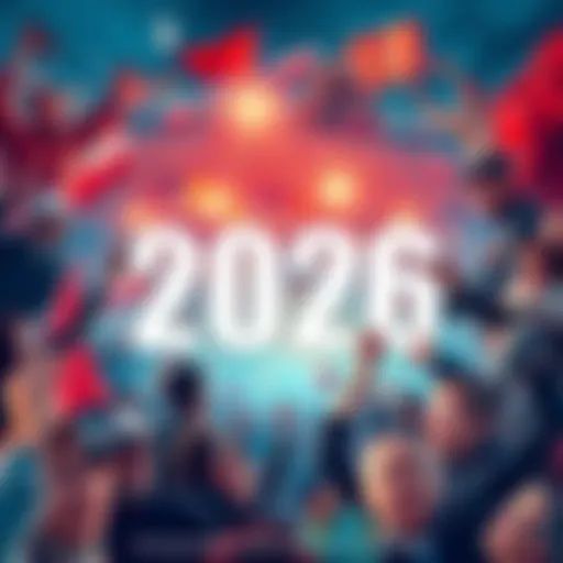 A collage of important events and trends from 2026, featuring political rallies, economic changes, and social movements.
