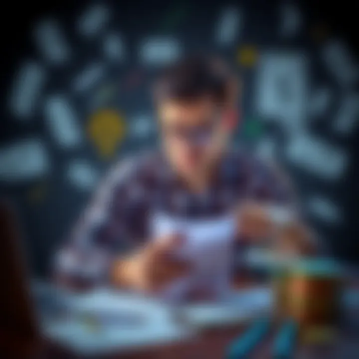 Ways to Make Money Today Person brainstorming creative ideas for earning money, surrounded by notes and a laptop