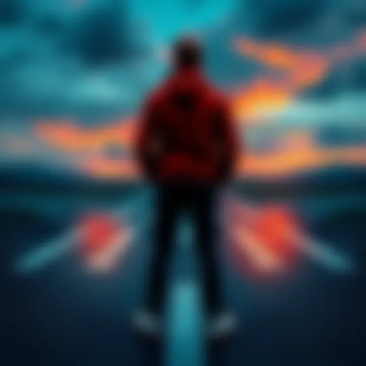 A person standing at a crossroads, looking thoughtful while considering options, symbolizing decision-making.