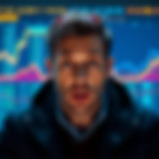 A man looks shocked as he watches the screen showing a large loss of money in seconds.
