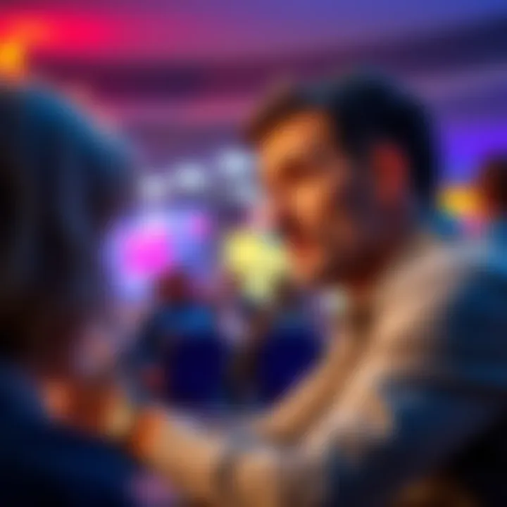 Man seeking support for gambling addiction A man in his 30s looks hopeful while talking to a counselor about overcoming gambling addiction