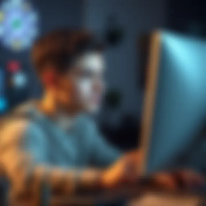 A young man sitting in front of a computer, looking relieved as he deletes his gambling account, symbolizing his decision to quit gambling.