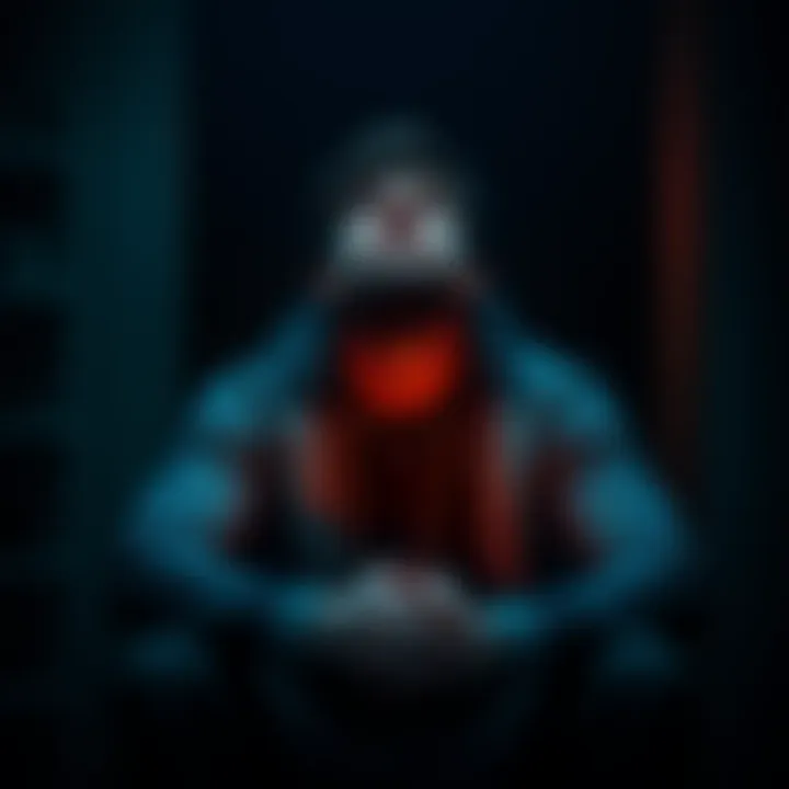 Man in crisis A 33-year-old man sitting alone in a dimly lit room, looking distressed and overwhelmed by bills and a gambling addiction. He appears lost and in need of support.