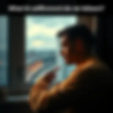 Man reflecting on his struggles A thoughtful man looking out a window, contemplating his life choices, symbolizing the weight of addiction and family pressure.