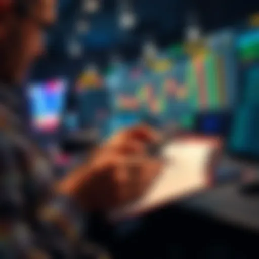 A person analyzing betting strategies with a notepad and calculator, focusing on managing +EV bets and limits.