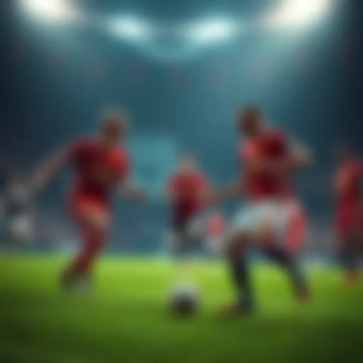 Football players from Manchester United and Tottenham competing on the field