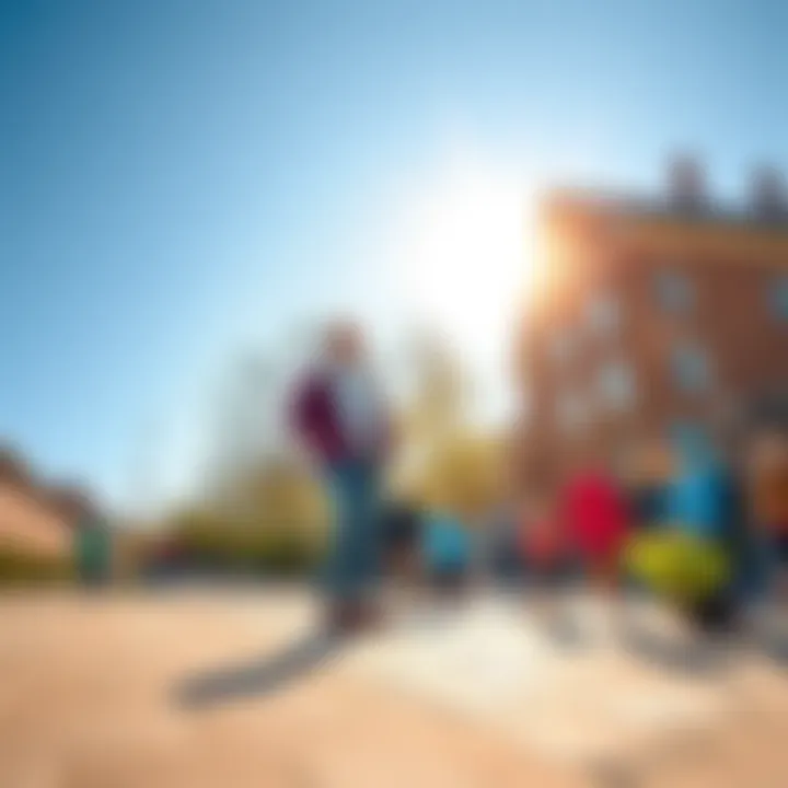 A bright and positive scene depicting a sunny day with people enjoying activities outside, representing a successful March so far.