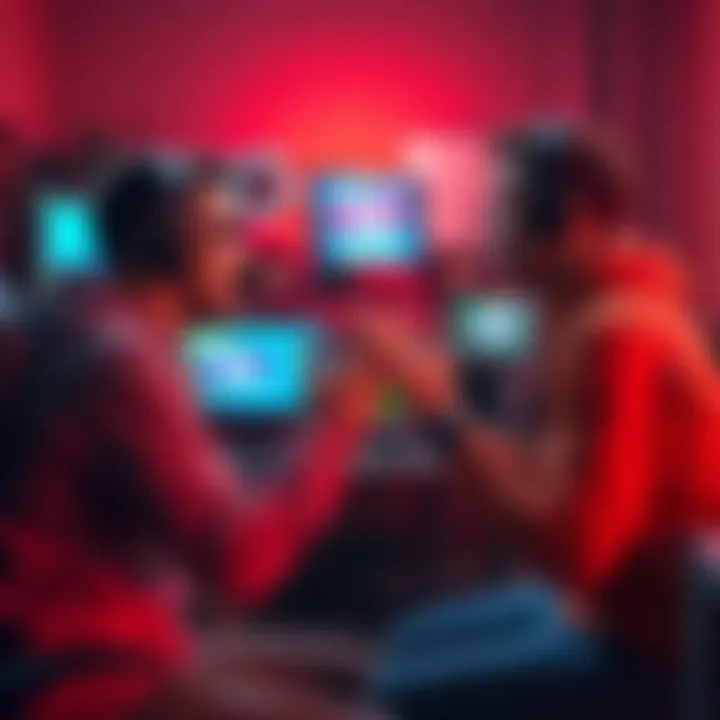 Mariano and Nik Airball arguing during a livestream with gaming setup in the background