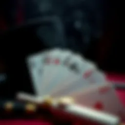 A close-up of marked poker cards displayed with a magician's hat and wand, highlighting the misleading advertisement for magic tricks.