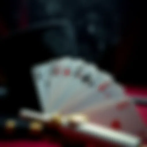 A close-up of marked poker cards displayed with a magician's hat and wand, highlighting the misleading advertisement for magic tricks.