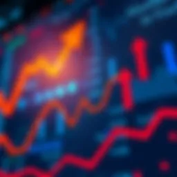 A graphic showing market trends with upward and downward arrows, indicating potential monthly declines.