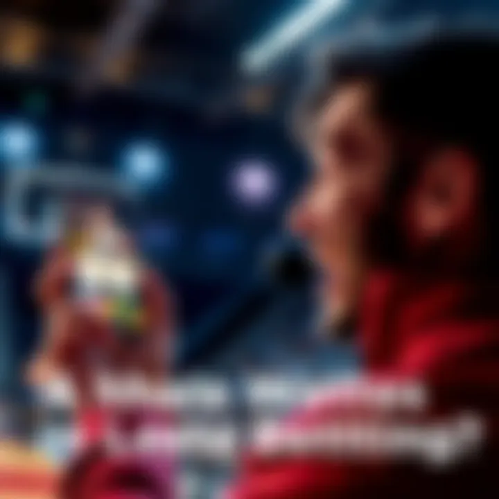 A person looking at a basketball betting website on a smartphone with excitement in Maryland