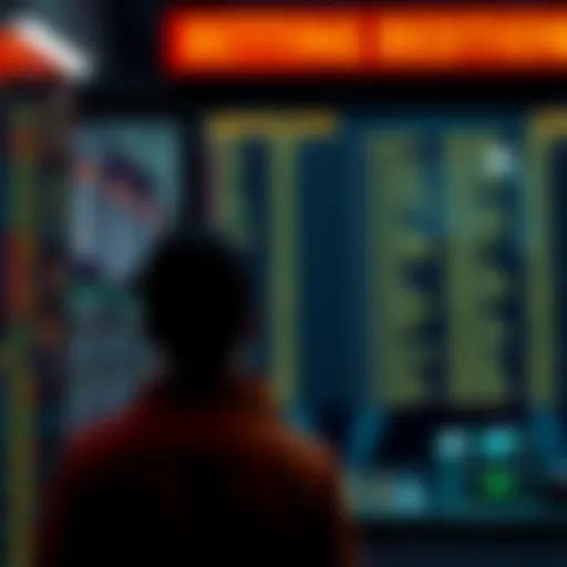 A person looking at a betting board with new restrictions posted in Massachusetts