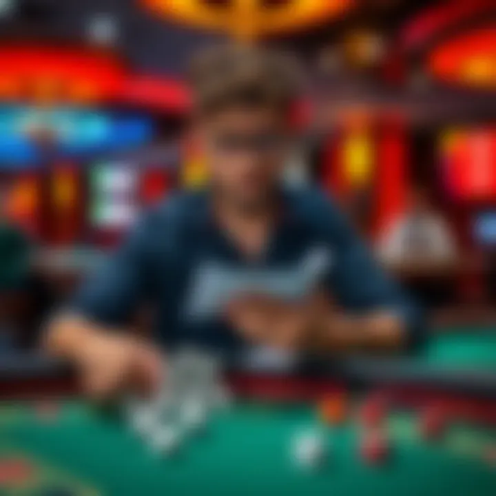 A focused math student examines dice strategies at a casino table while taking notes