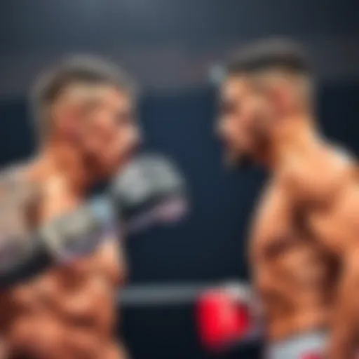 Matheus Mattes and Lazaro Dayron face off in a PFL fight, showcasing their fighting stance and determination.