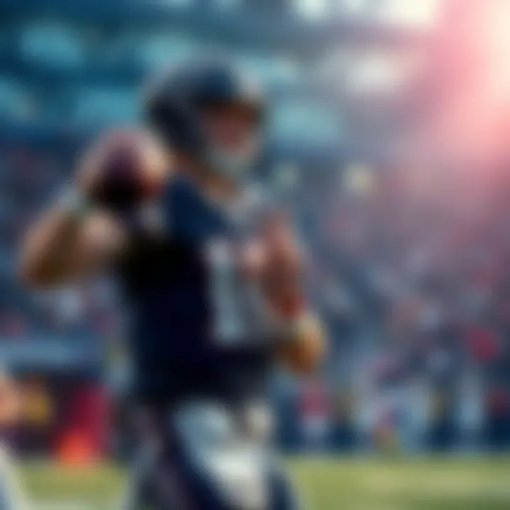 Matt Stafford throwing a pass in a football game, with fans in the background