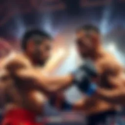 Max Holloway appears to be struggling against Dustin Poirier during a fight, showcasing a tense moment in the bout.