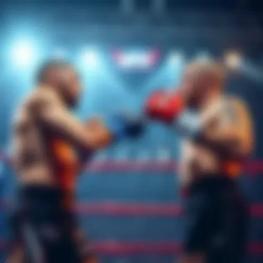 Max Holloway boxing stance facing Conor McGregor in a ring