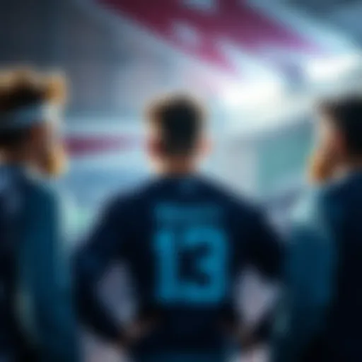 Maxey motivating Eason and Smart during a team huddle