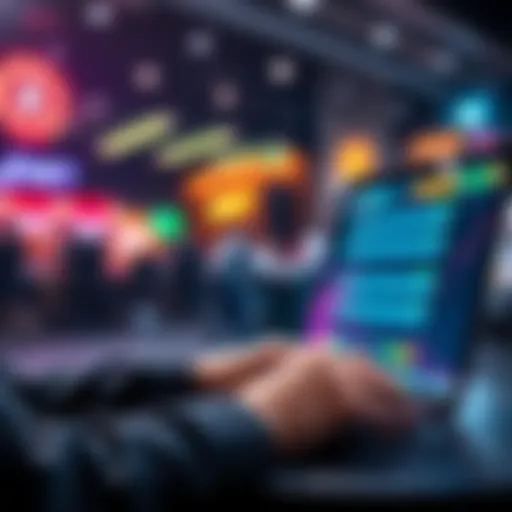 A person using a laptop to place RTP bets, focused on maximizing winnings in 2025