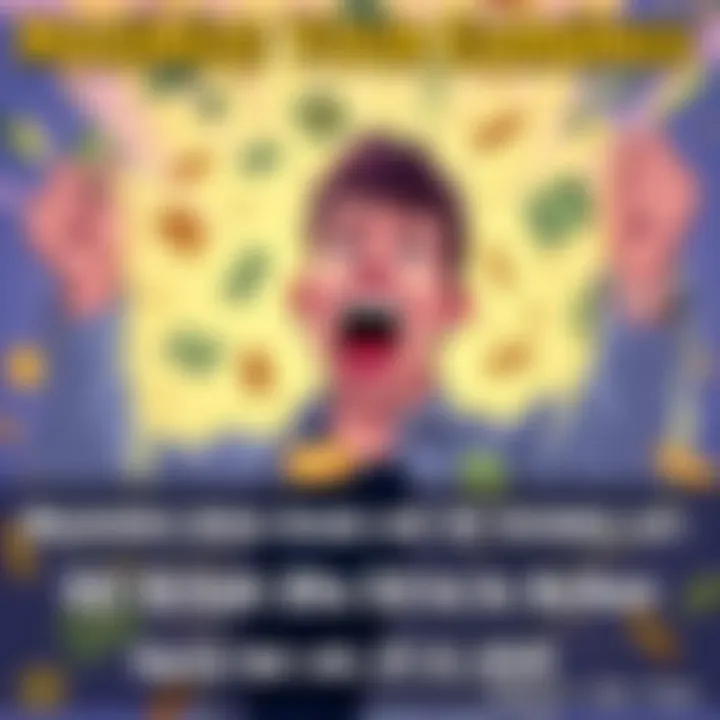 Illustration showing a person excitedly counting money and celebrating profits from GC Grind strategies