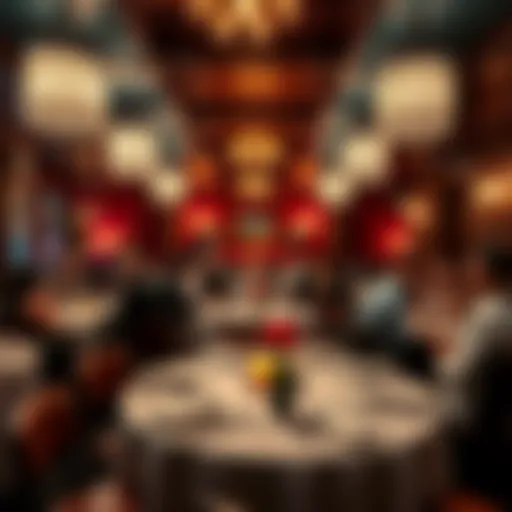 A lively atmosphere inside Mayfair Supper Club with guests enjoying their meals at elegantly set tables.