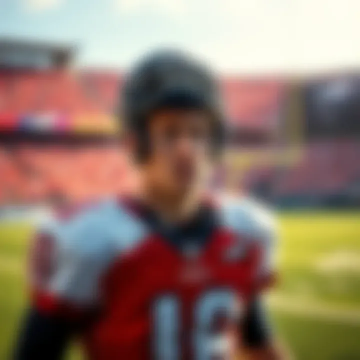 Football player Mccaffrey looking concerned on the field after a play