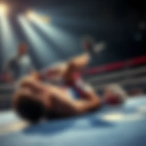 McCracken falls to the ground after a knockout punch, with commentators reacting in the background.
