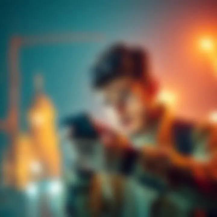 A person looking concerned while using a betting app on a smartphone, with a blurred background of South Asian landmarks.
