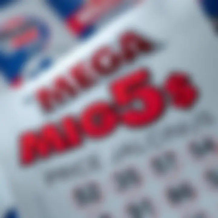 Mega Millions Lottery Ticket A close-up of a Mega Millions lottery ticket with a price tag of 5 dollars, highlighting low jackpot amounts.