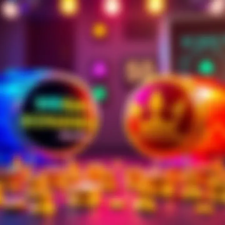 A graphic showing MegaBonanza and CrownCoins logos facing each other, representing a competition in the gaming community.