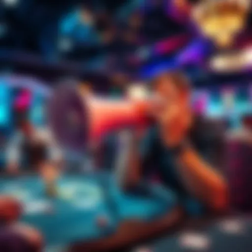 Using a megaphone at a poker table A poker player holding a megaphone at a World Series of Poker event, discussing game speed
