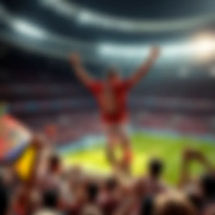 Meier celebrates after scoring his second goal in the league, surrounded by cheering fans in the stadium.