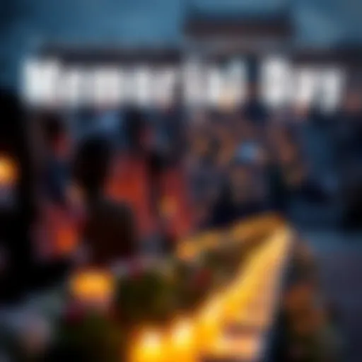 A group of people holding American flags and candles during a Memorial Day ceremony honoring fallen soldiers