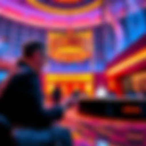 A guest using an MGM Mastercard for early check-in at the Aria hotel, with a welcoming front desk in the background.
