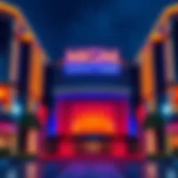 The entrance of MGM National Harbor showcasing its bright lights and grand structure