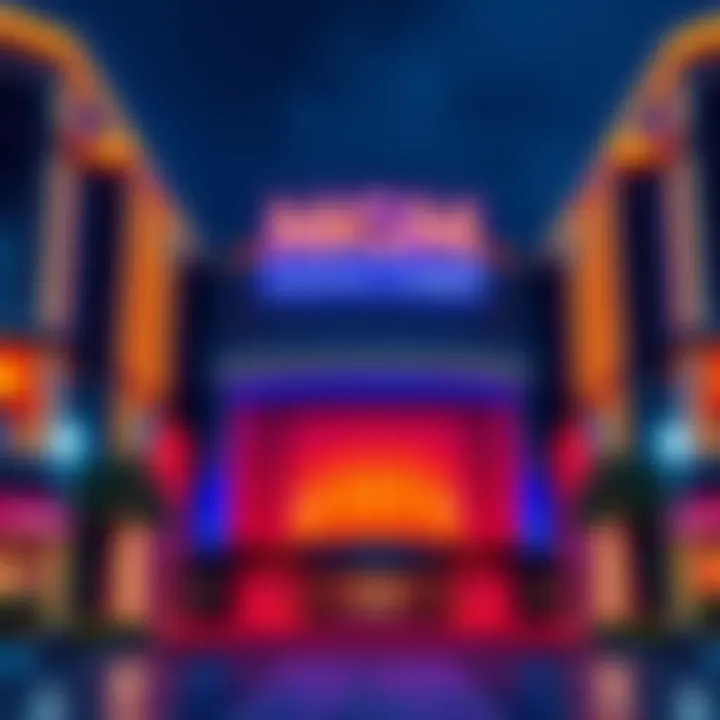 The entrance of MGM National Harbor showcasing its bright lights and grand structure