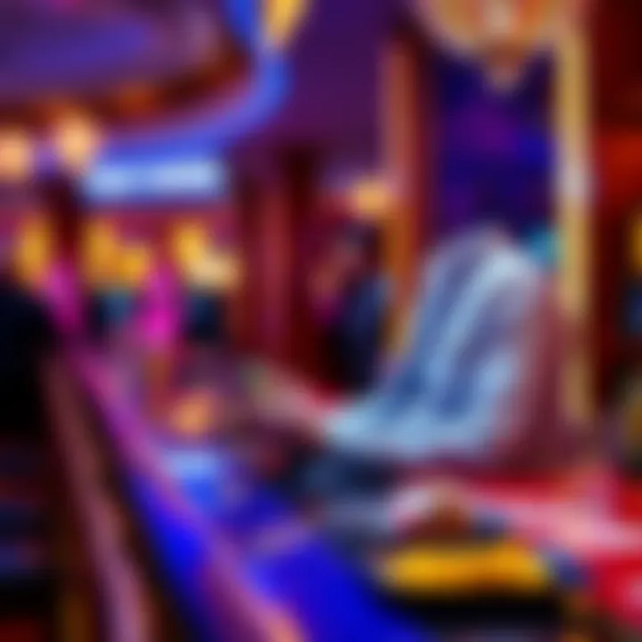 A person at a casino counter reviewing their MGM Rewards points while holding drinks and snacks