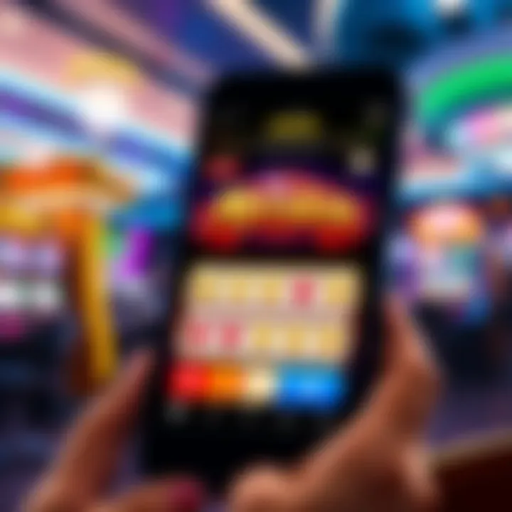 Screenshot showing MGMslots app interface connected with MyVegas for rewards