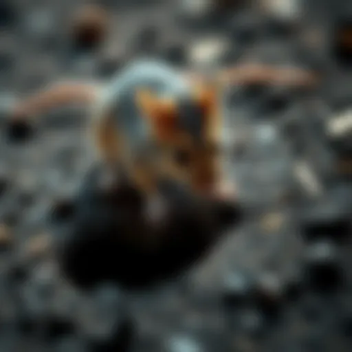 A mouse searching for holes in the ground, showing its keen sense of exploration and adaptation in nature.