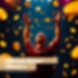 A person celebrating with hands raised, surrounded by bonus symbols like coins and stars, symbolizing maximizing winnings through midweek bonuses.