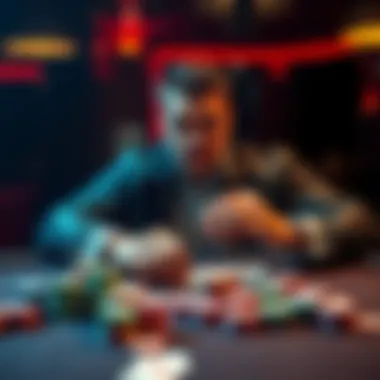 Mike the Mouth at a poker table with chips and cards, showcasing his professional poker lifestyle