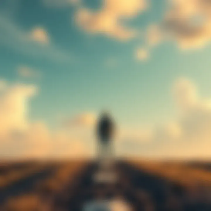 A person standing at a crossroads, pondering a path of growth versus a path of blame, symbolizing the change from victim mentality to empowerment.