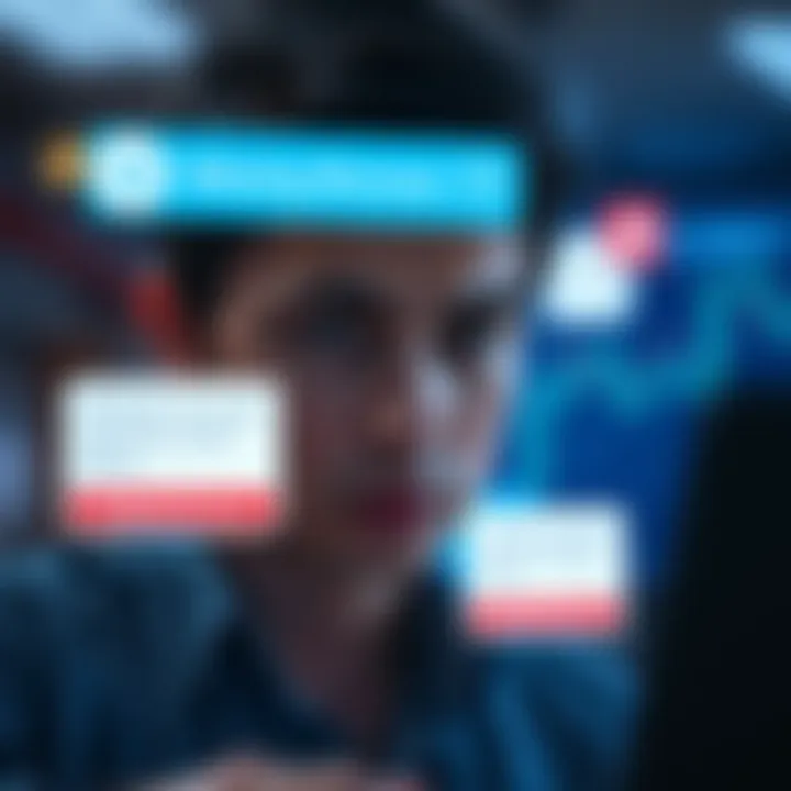 A concerned person looking at a screen with empty notification alerts about missing monthly bonuses, with a Telegram and email icon in the background.