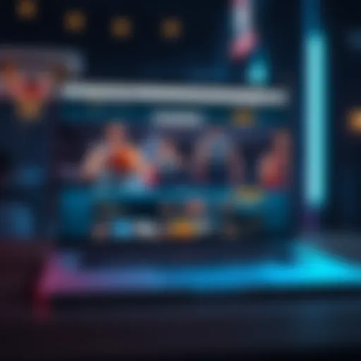 A laptop screen showing FanDuel homepage without eBasketball games displayed