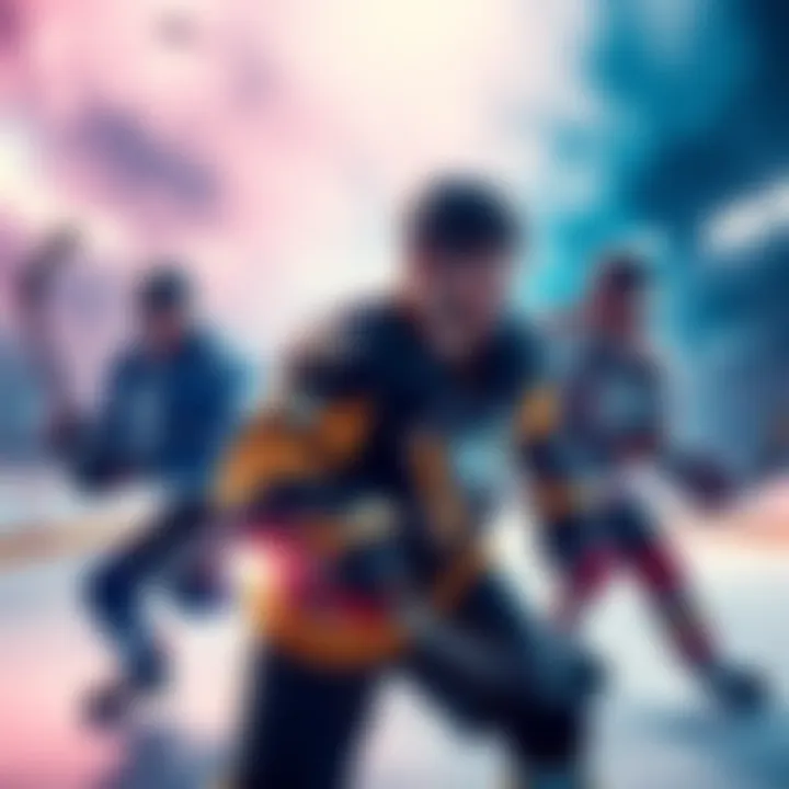 A visual representation of hockey teams including Lightning, Penguins, and Islanders with game highlights