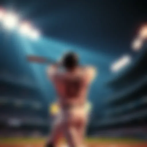 A baseball player swinging a bat during a game under bright stadium lights