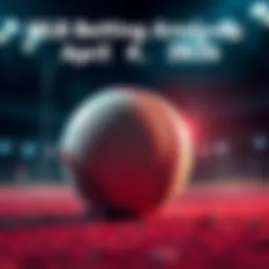 A graphic showcasing Major League Baseball betting odds and match details for April 4, 2026, with baseball imagery.