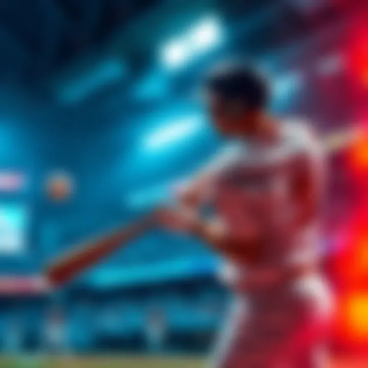 A baseball player hitting a home run during a game, with betting odds in the foreground.