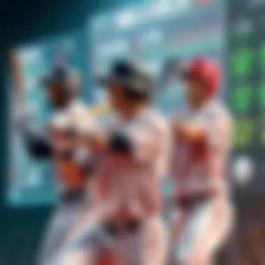 Baseball players in action with betting odds displayed in the background for April 3, 2026 games